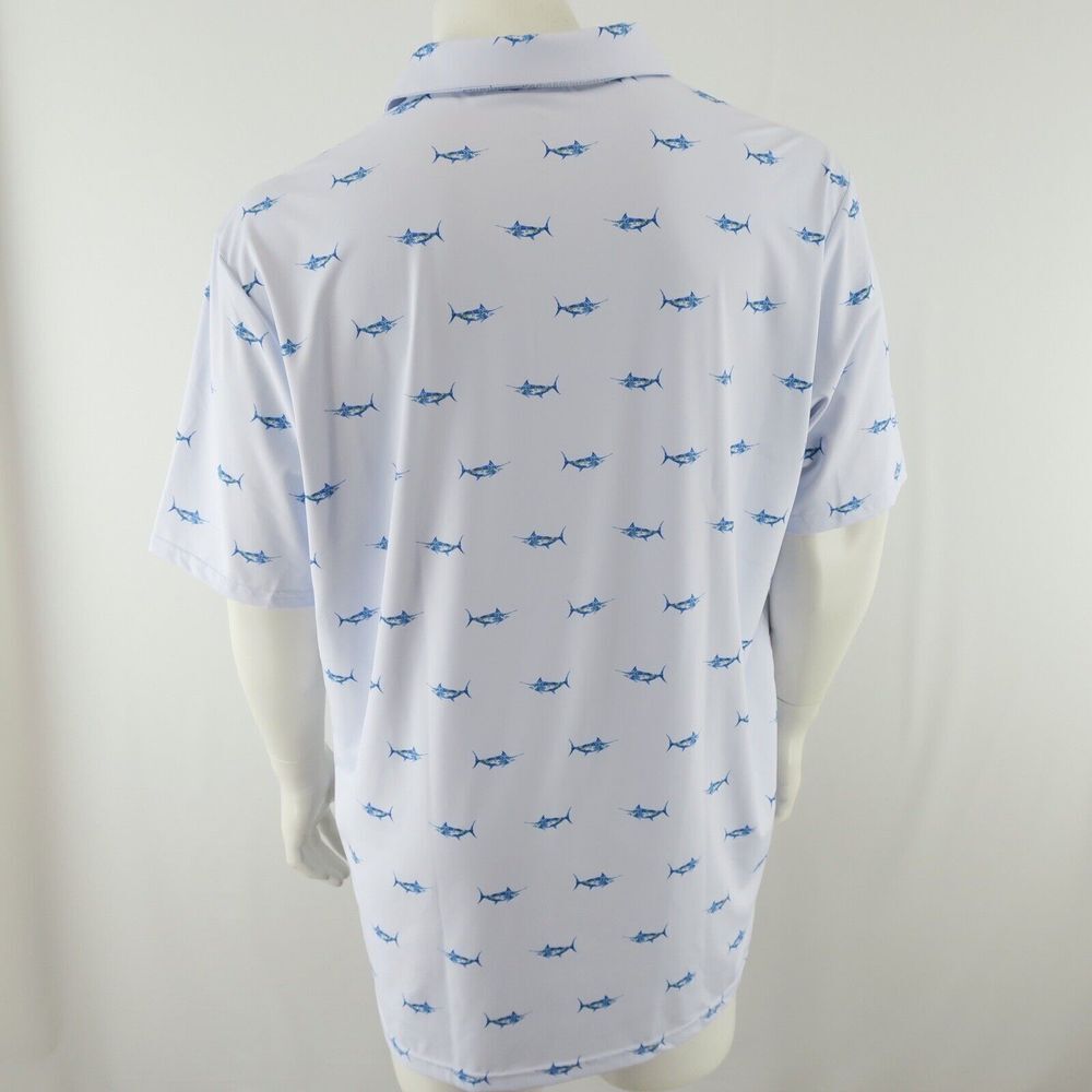 Scales Golf Polo Shirt Mens XL Marlin Sailfish Fish Print - Picture 6 of 8